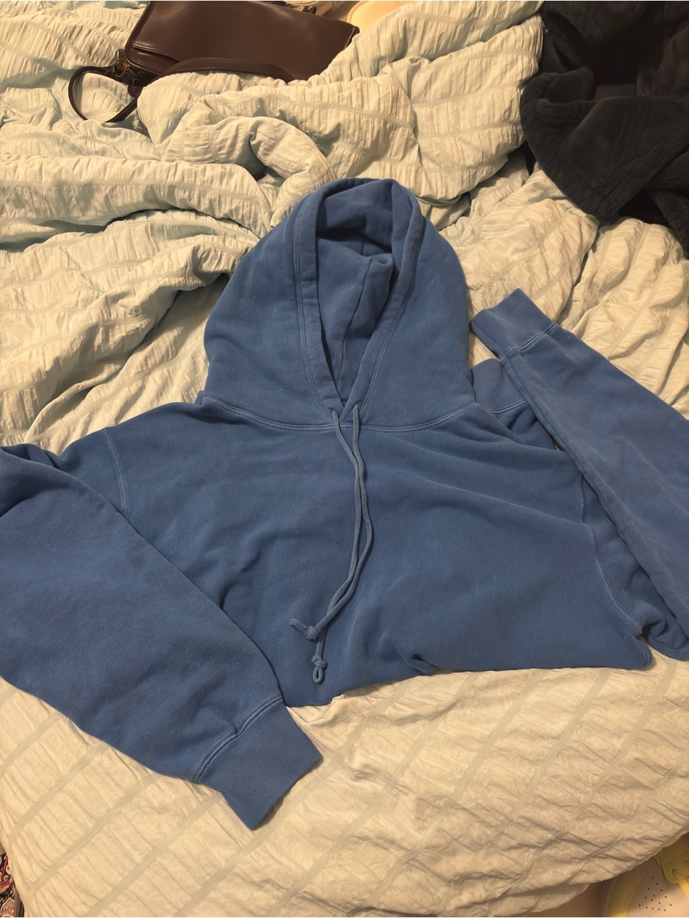 Brandy Melville Blue Cropped Hoodie